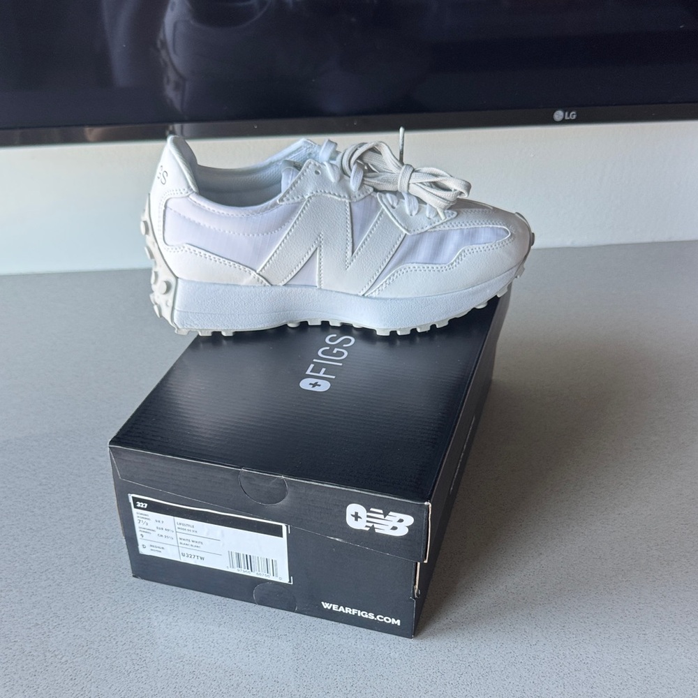 Figs New Balance White Platform Lace-Up Sneaker